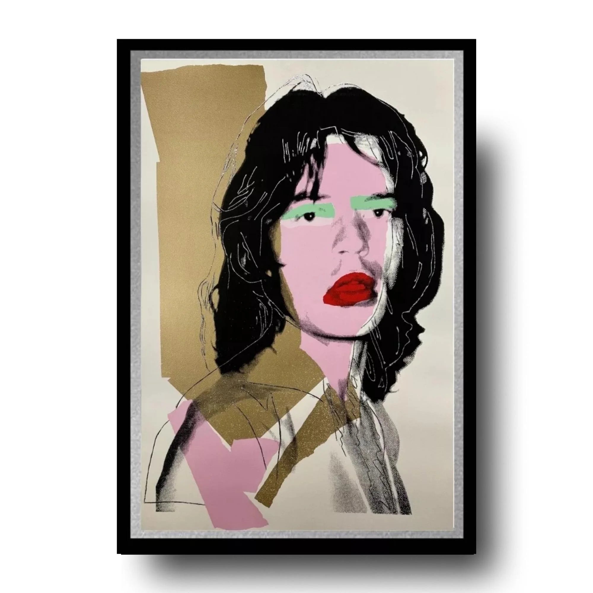 Andy Warhol Mick Jagger FSII 143 with Diamond Dust. "Red Lips"
